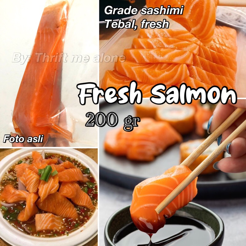 

norwegian salmon fillet 200 gr sashimi sushi salmon fresh tebal daging salmon tanpa tulang ready stock ikan salmon fish japanese food halal 200gr makanan diet protein murah bandung ready stock filet susi resto cafe grade