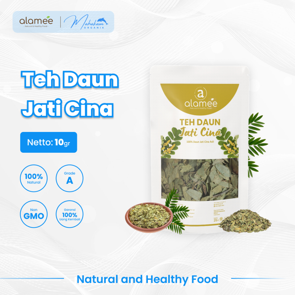 

ALAMEE Teh Jati Cina Teh Daun Senna Leaf Tea Herbal Alami Organik Dried Flower Sena 10gr