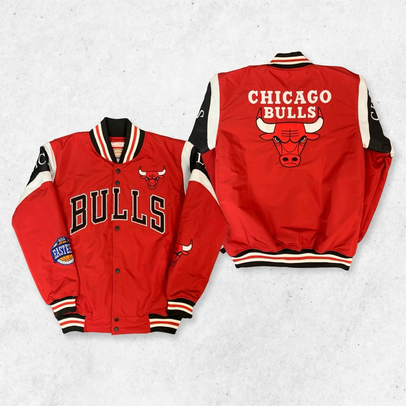 Jaket Basketball Chicago Bulls Series Varsity Casual Vintage Full Bordir