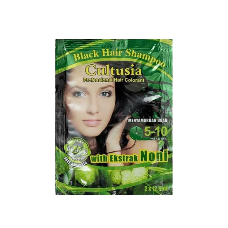 Cultusia cat rambut hitam / cultusia shampoo pewarna rambut hitam / shampoo uban