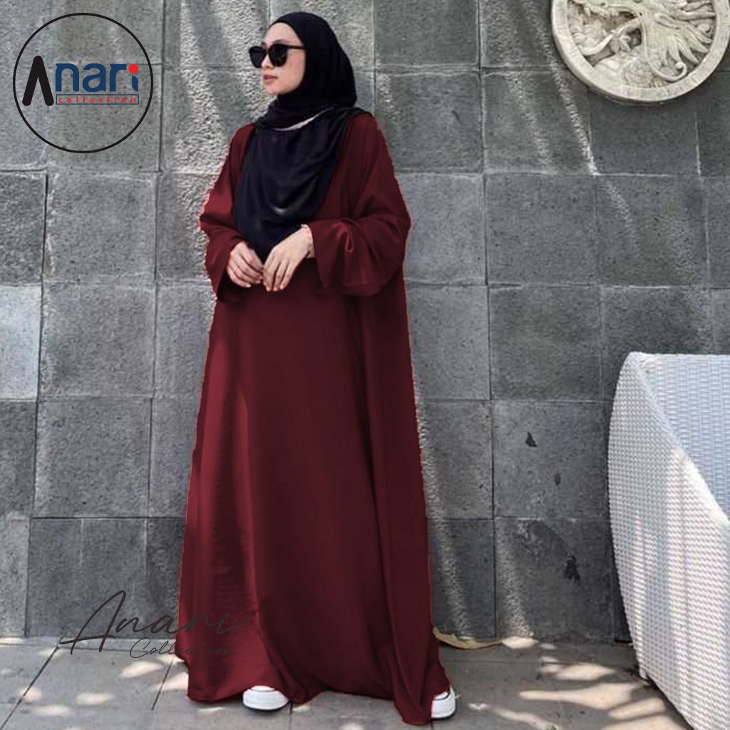 hot product (bisa cod) gamis abaya polos wanita turki umroh kekinian / dress gamis muslim santri