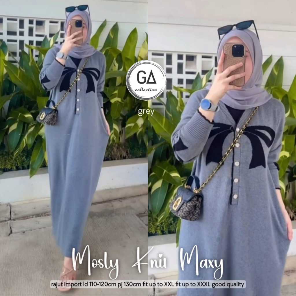 DRESS MAXI WANITA LD 110 RAJUT IMPORT MOTIF TERBARU PAKAIAN WANITA BAJU DRESS KOREAN STYLE KEKINIAN