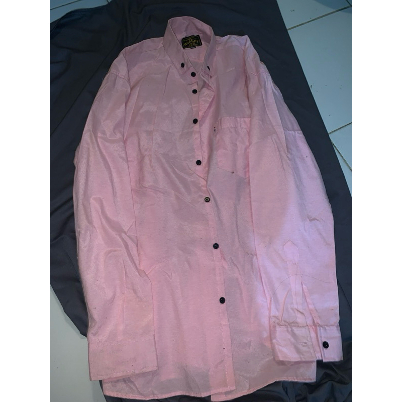 Kemeja Hurley Unisex Dewasa Warna Pink Cerah Uk. XXXL Jumbo New Tidak Terpakai