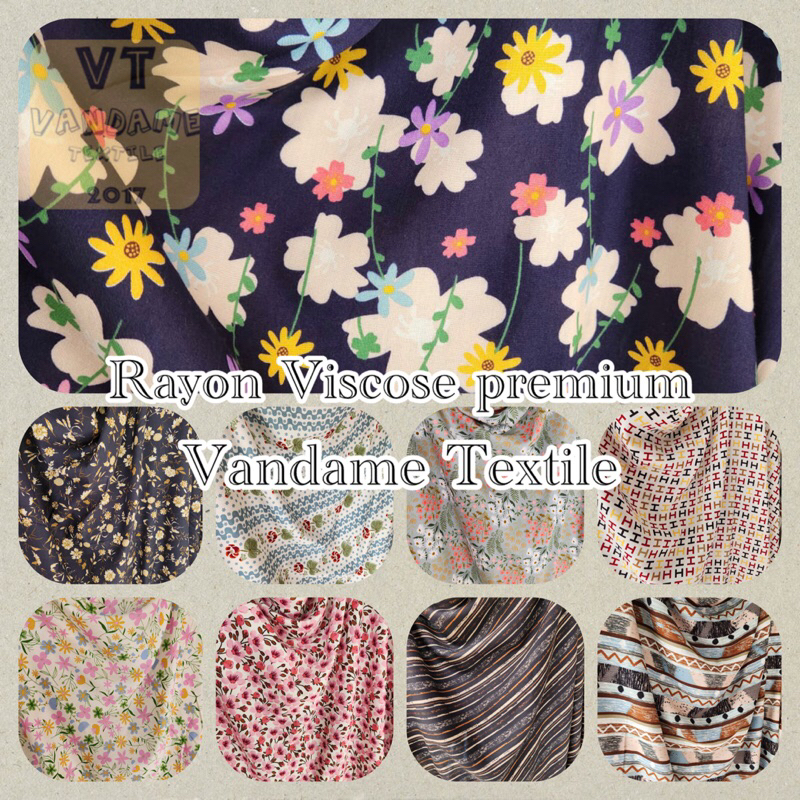 Kain Katun Rayon Motif Bunga | Katun Rayon Premium | Katun Rayon Motif Meteran