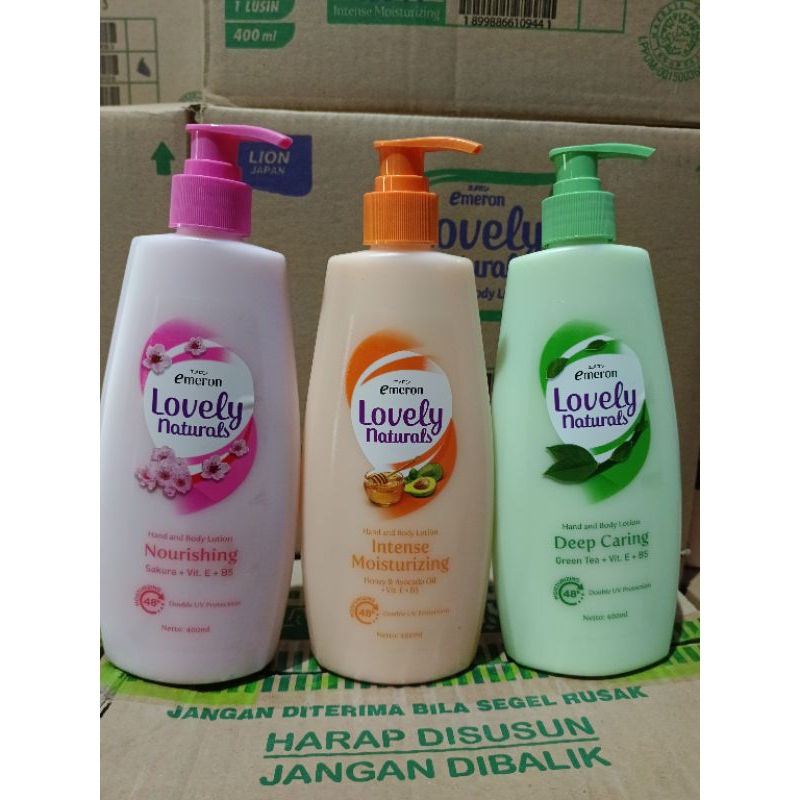 (Dapat 3) Handbody Lotion Emeron Lovely Natural 400ml