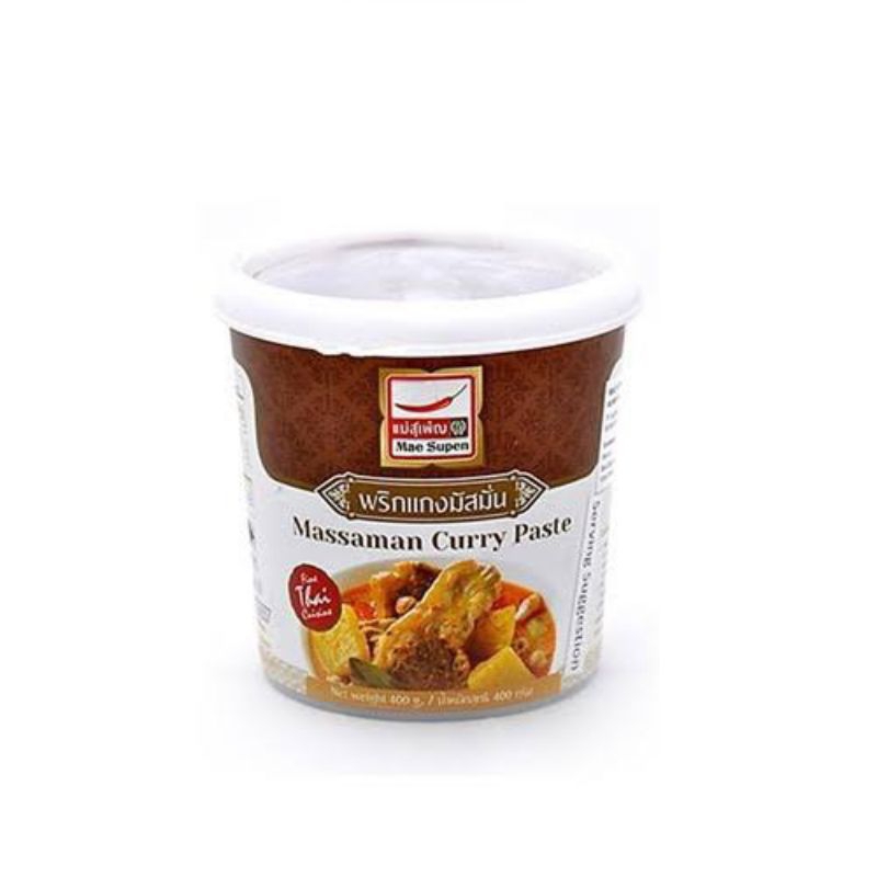 

Mae Supen Massaman Curry Paste Sauce 400gr - Maesupen Bumbu Saus Kari Pasta Masaman