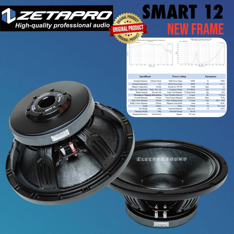 Komponen Speaker Zetapro 12 Inch Zetapro Smart 12 / Zetapro Smart 12 900W / Zetapro Original