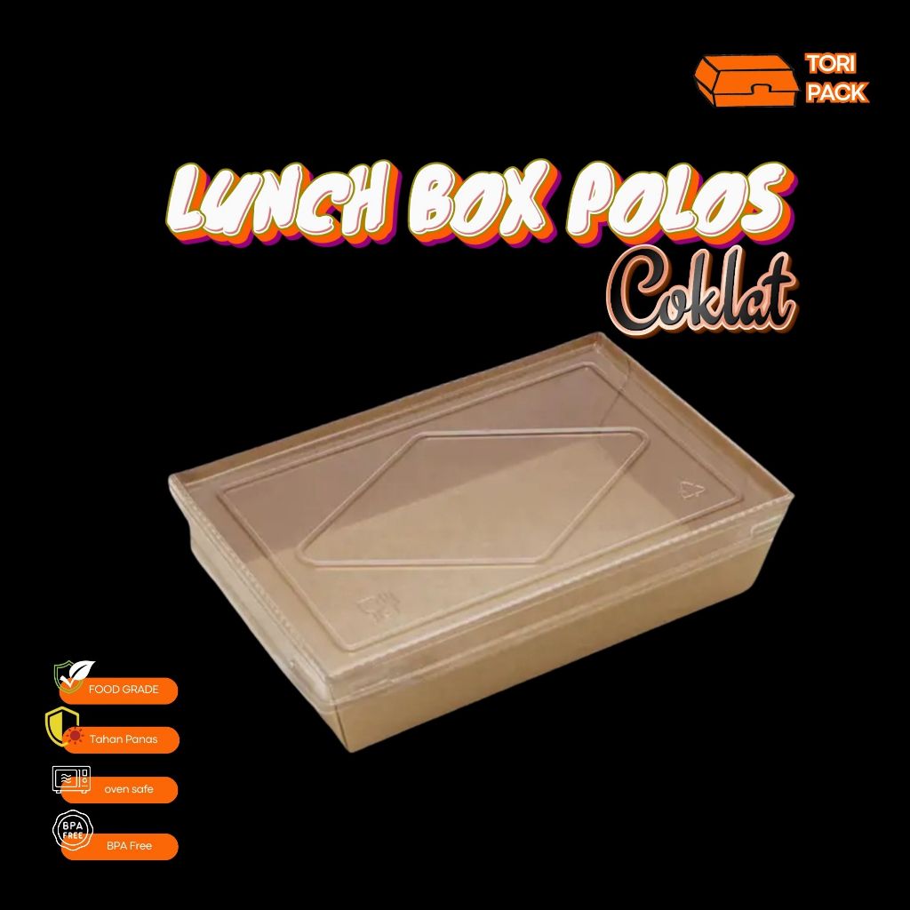 Lunch box brown kraft lunch polos