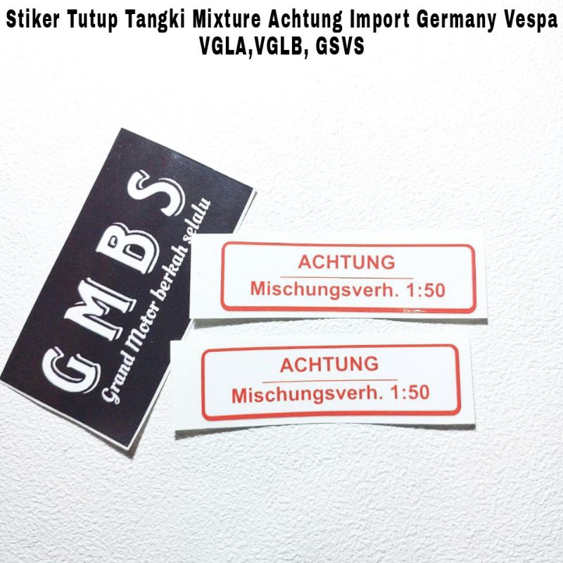 Stiker Mixture Achtung Import Tutup Tangki Vespa VGLA VGLB Kongo T4 Augsburg