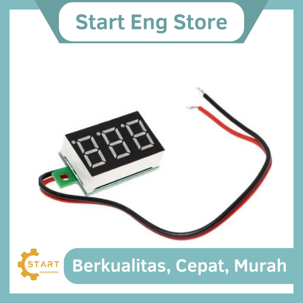 0.28 Inch 0-100 Volt DC Mini Digital Voltmeter BIRU 0,28 "