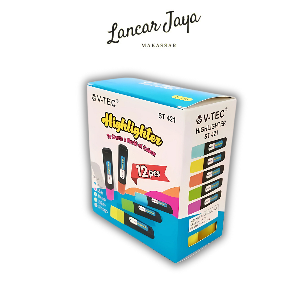 

1 LSN / 12 PCS Highlighter V-TEC ST-421 ( Stabilo / Text Marker )