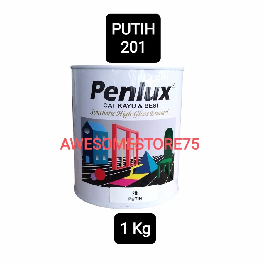 Cat Minyak Kayu & Besi PENLUX 1 Kg - PUTIH WHITE 201 Kaleng Besar Avian Nippon