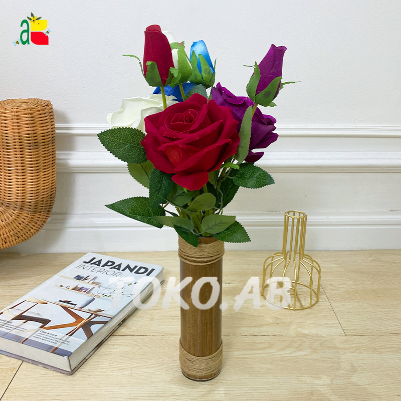 BUNGA MAWAR BELUDRU TANGKAI BESAR B8173 BUNGA ARTIFICIAL TB45-D3K2 DEKORASI HIASAN MEJA TAMU RUMAH