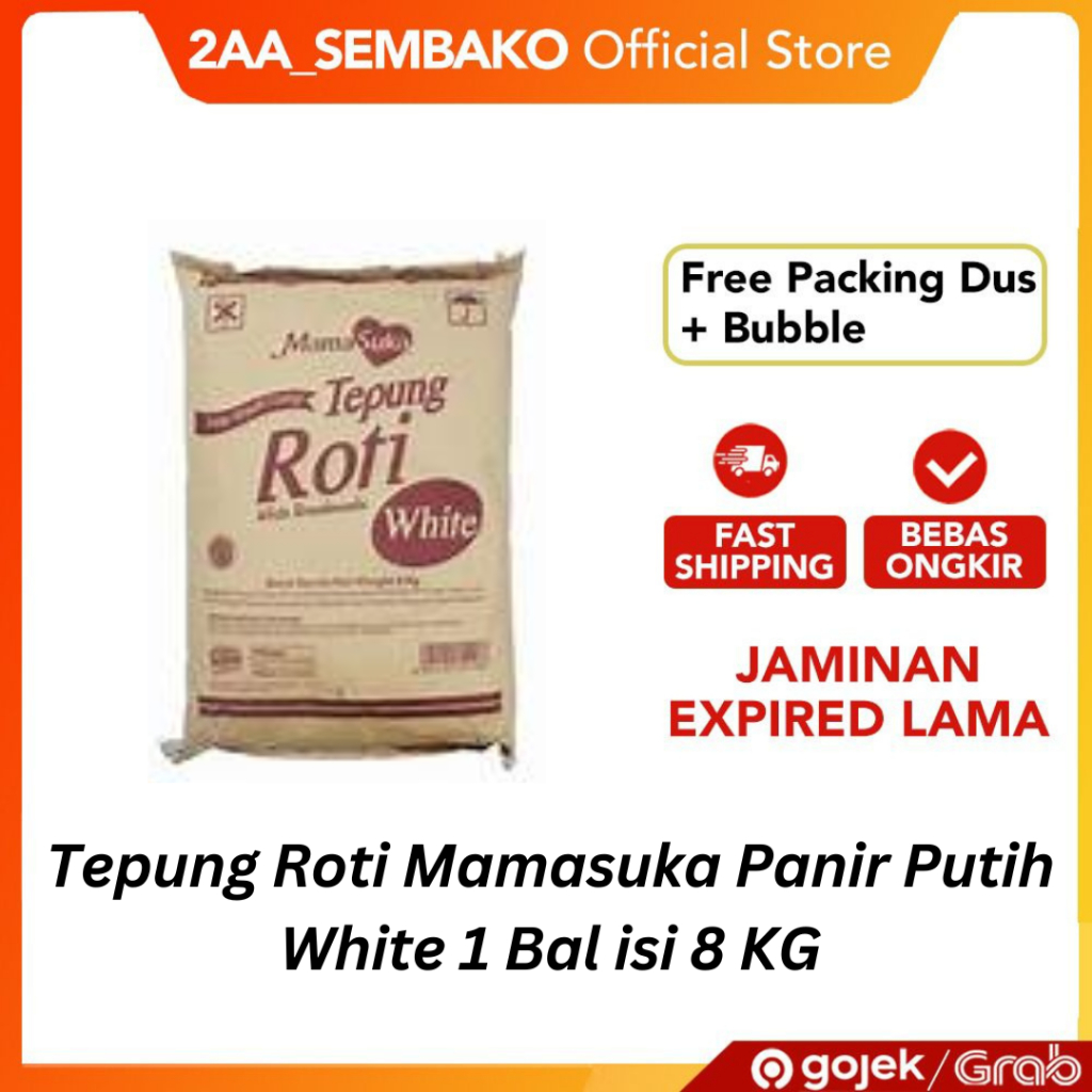 

Tepung Roti Mamasuka White Panir Panko Putih 1 Bal isi 8 KG