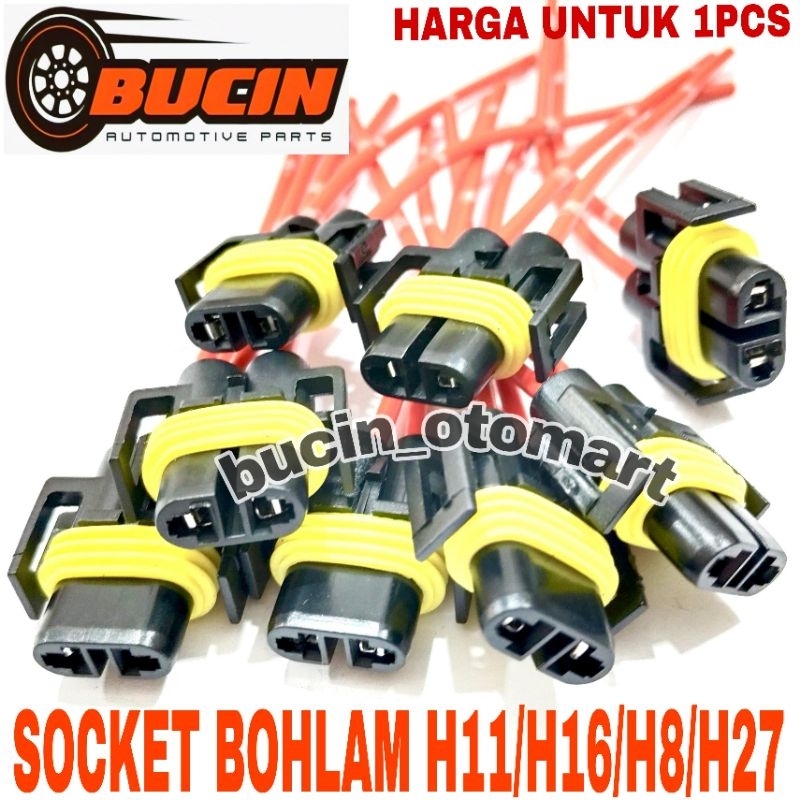 Socket Soket Bohlam H11 / Socket Lampu Foglamp Kabut Mobil H11 / H8 / H16 / H27 - HARGA UNTUK 1PCS