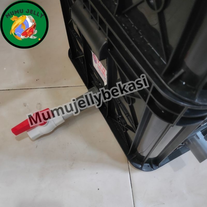 Sellyliavitaliavita Trickle Filter Box Jumbo Filter Kolam Koi 3 Susun (Hitam)Tanpa Media