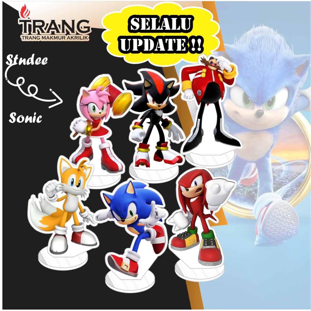 Standee Figure Akrilik Sonic / Standing Action figure Acrylic Sonic