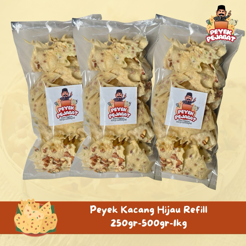 

Rempeyek Kacang Hijau [REFILL] -Peyek Kacang Tanah/Peyek Rebon/Peyek Teri Medan/Peyek Kacang Hijau