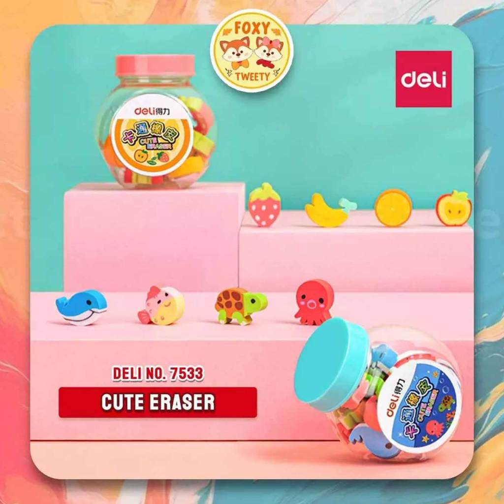 

(Live) Penghapus Buah dan Binatang Lucu isi 20 7533 Deli School Eraser / Cute Eraser Fruit Animal