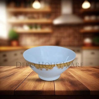 Mangkuk Keramik Mahkota set isi 6 Mangkok Sayur Mangkuk Soup Soup Bowl Mangkuk Kaki 6inch Mahkota