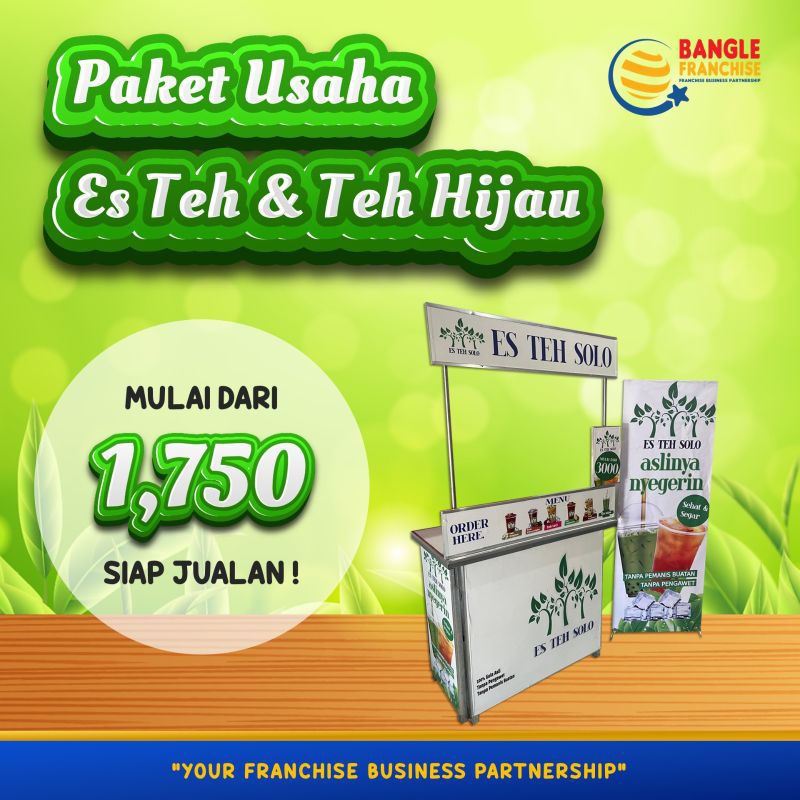 FRANCHISE / PAKET USAHA ES TEH & TEH HIJAU LENGKAP SIAP JUALAN