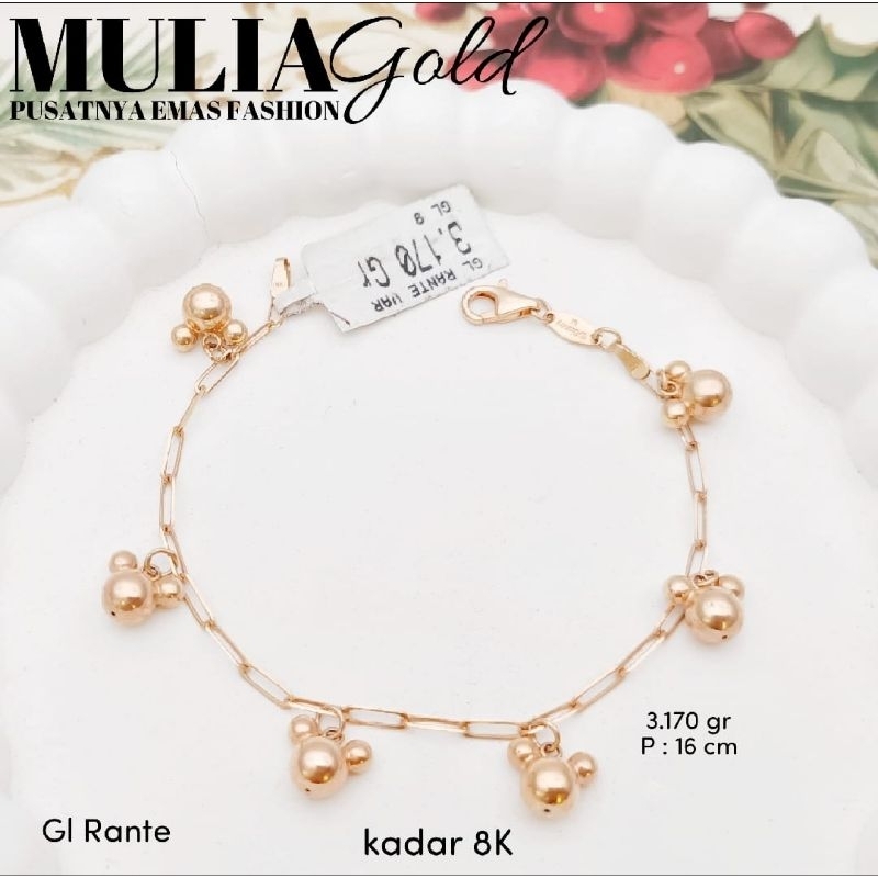 Gelang Rantai Mickey Mouse UBS kadar 8K