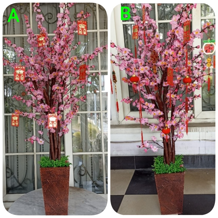 Pohon imlek meihua angpao mehwa besar 145cm dekorasi hiasan imlek