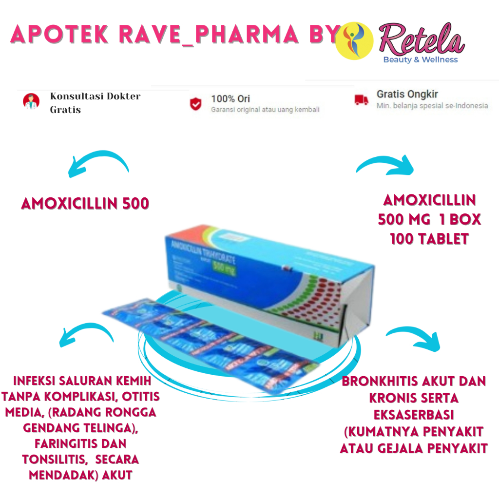 Amoxicillin 500 mg 100 Tablet