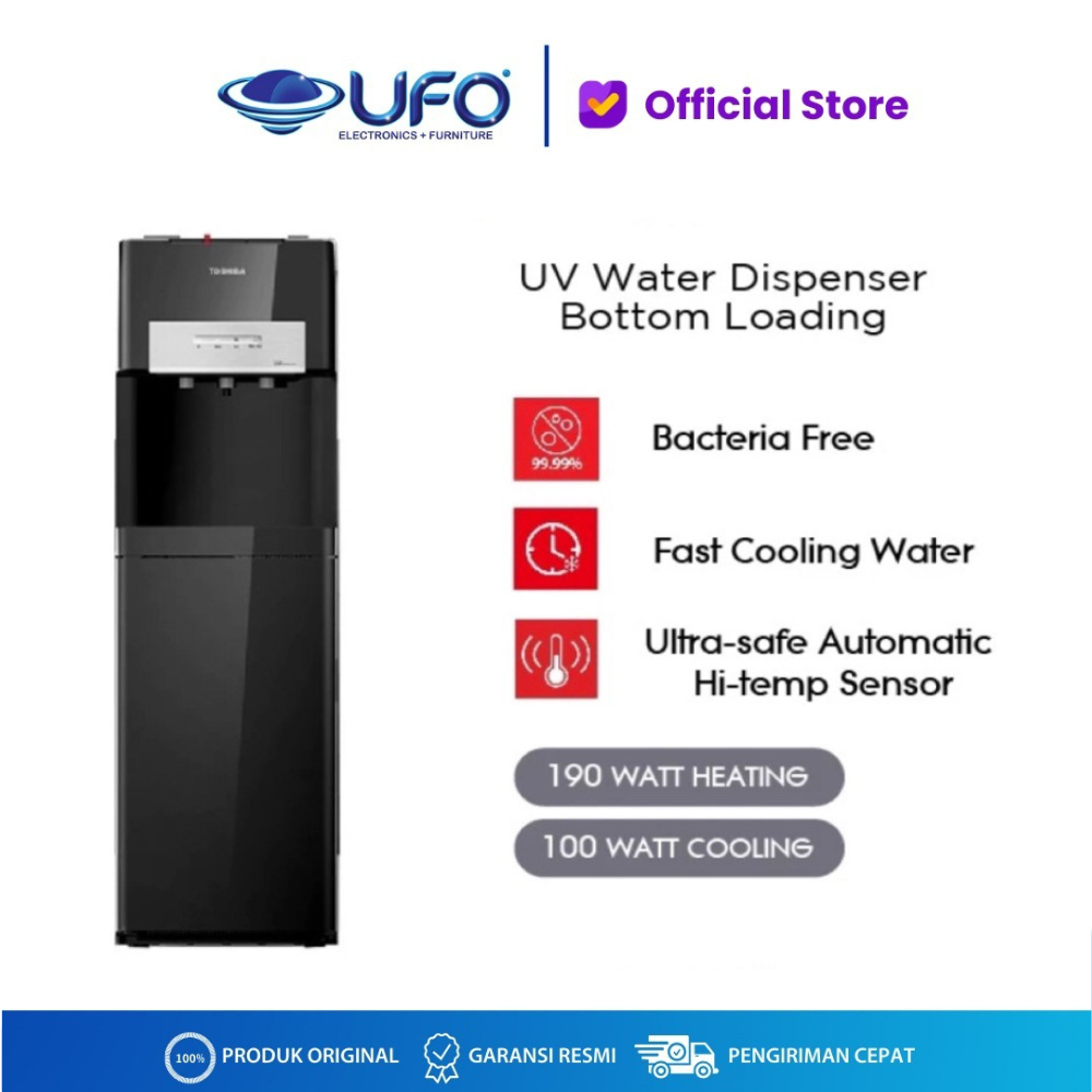 TOSHIBA Dispenser Air Galon Bawah RWF-W2035UVBID K Hitam RWF W2035 UV