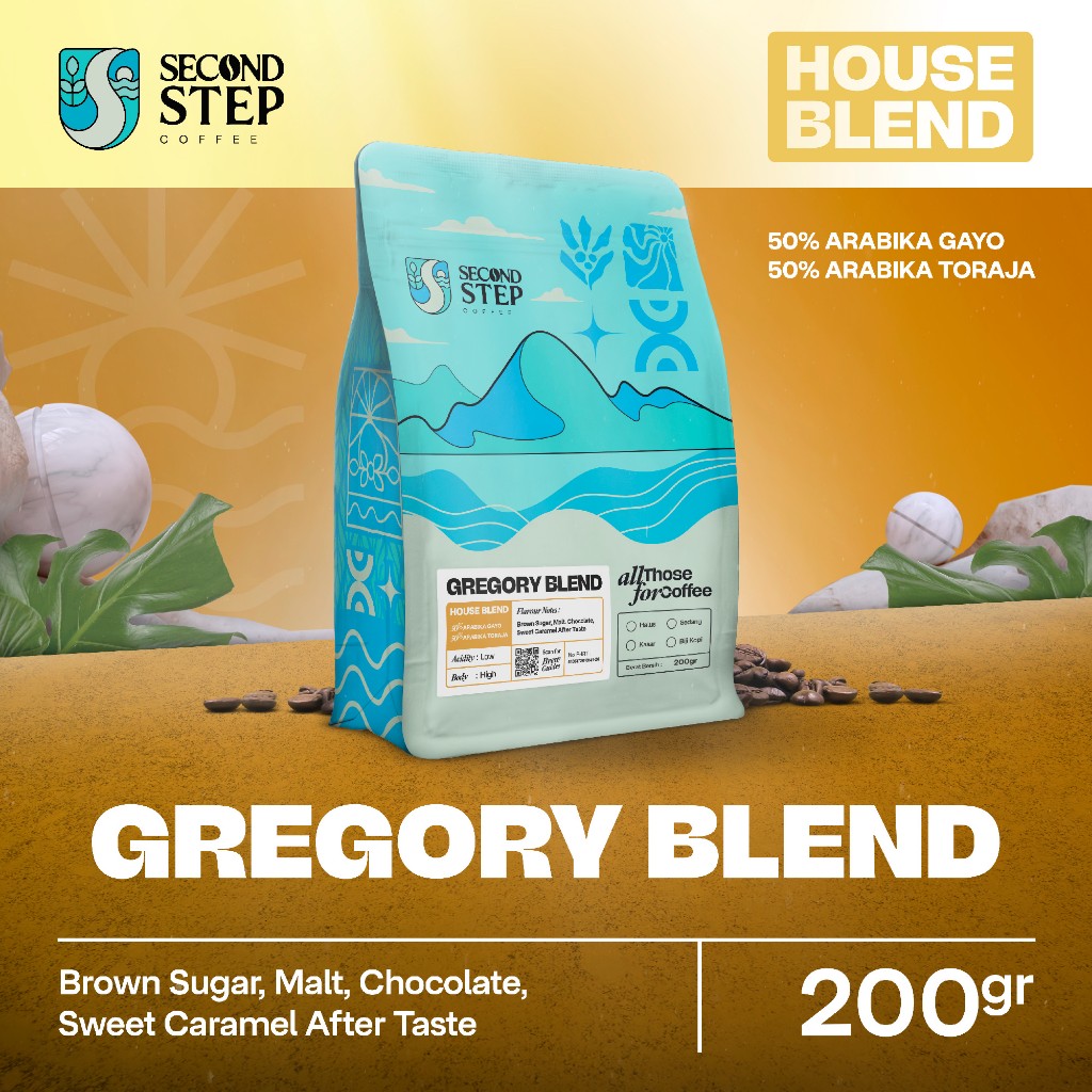 

Kopi Gregory Espresso House Blend Arabika Coffee Bean Arabica 200 Gram