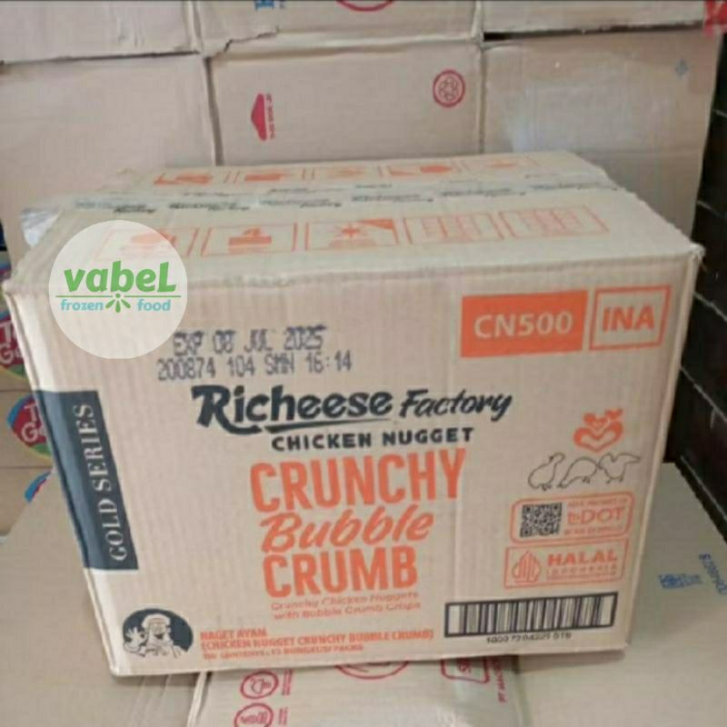 

Richeese Factory Chicken Nugget Crunchy Bubble Crumb 1 Dus isi 20 pcs