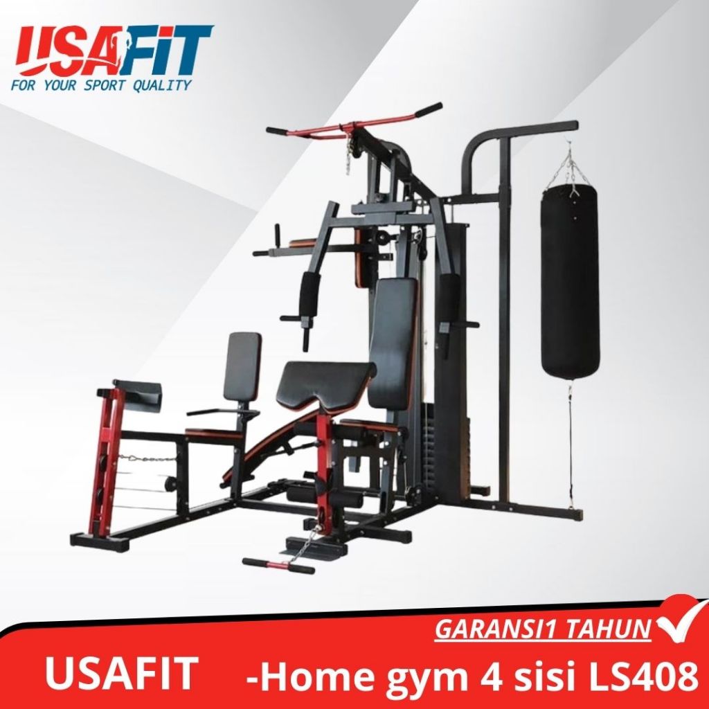 LIFESPORTS - Alat Olahraga Fitness Gym Multi Machine Homegym 4 Sisi Leg Press LS HG 888