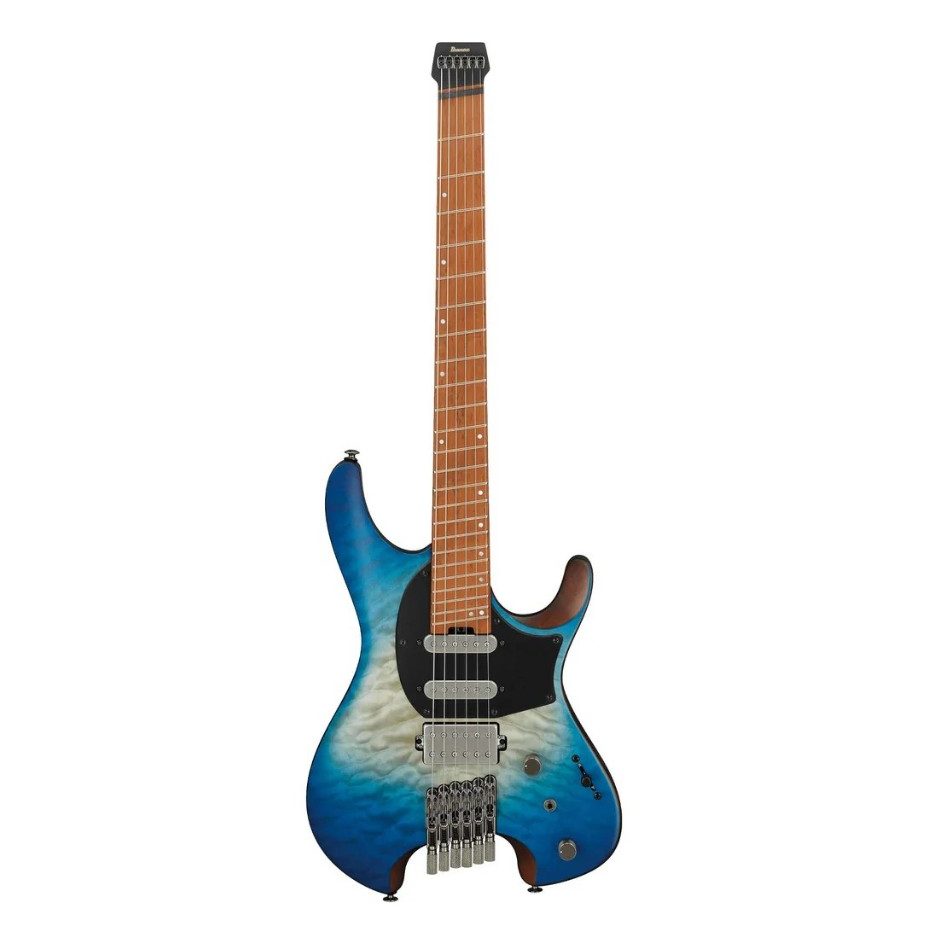 I01-QX54QM-BSM Ibanez QX54QM-BSM Headless Electric Guitar w/Bag, Blue Sphere Burst Matte