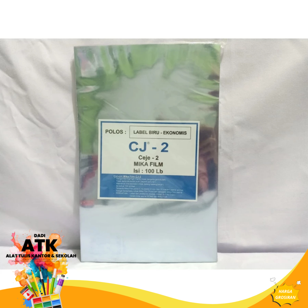 

Cover Jilid Plastik Mika F4 (Pak Isi 100 Lembar)