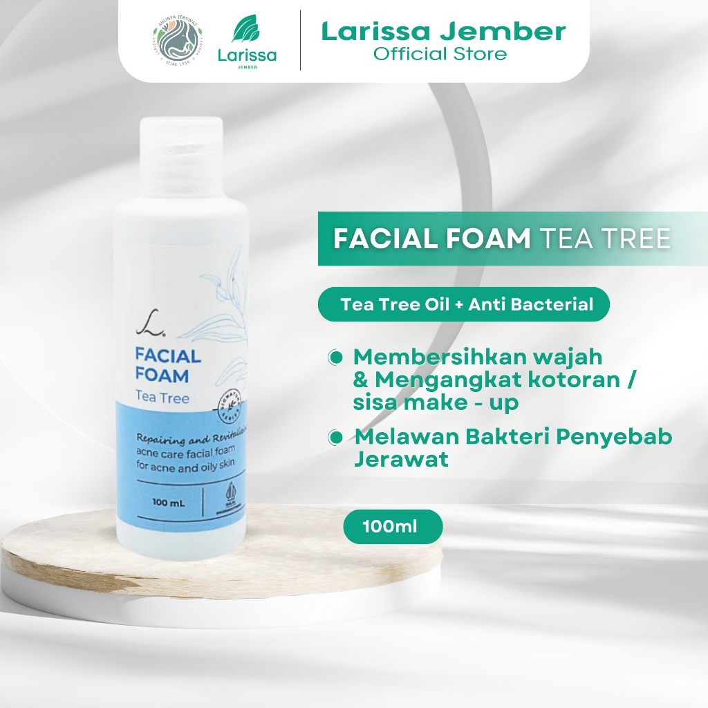 Larissa Facial Foam Tea Tree Bening - Sabun Cuci Muka Untuk Berjerawat & Berminyak