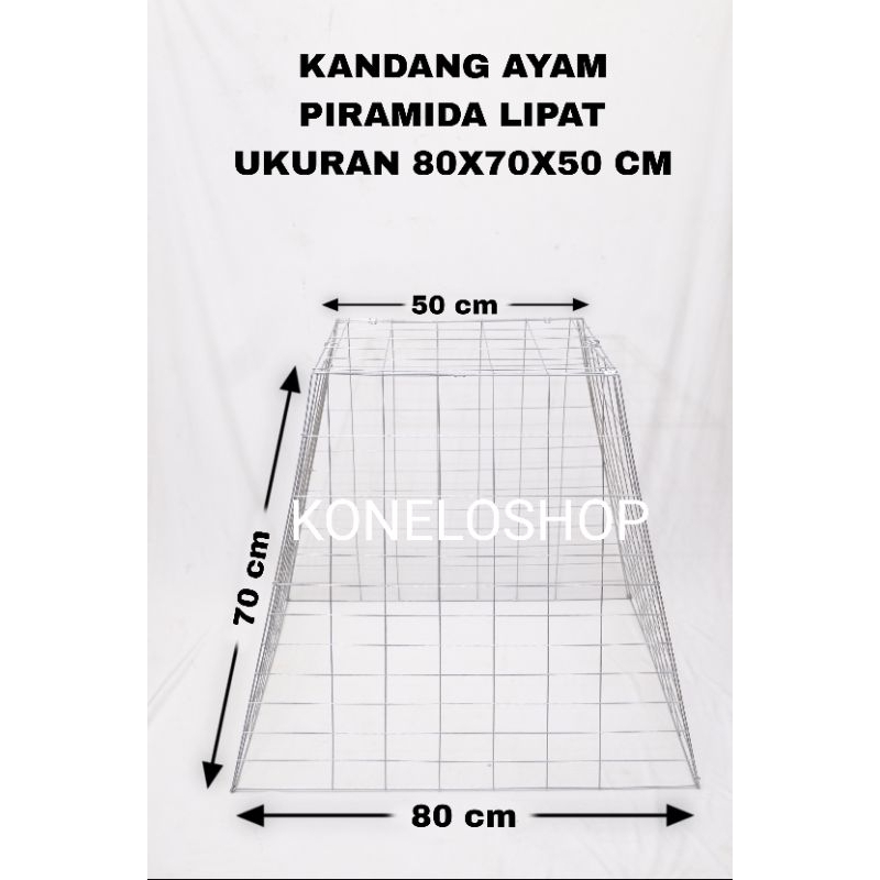 TERLARIS KANDANG AYAM GALVANIS PIRAMIDA JUMBO 80X70X50 FULL BESI