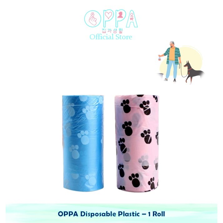 OPPA Disposable Plastic – 1 Roll Plastik Poop Kucing Anjing Refill Kantong Pup Garbage Bag