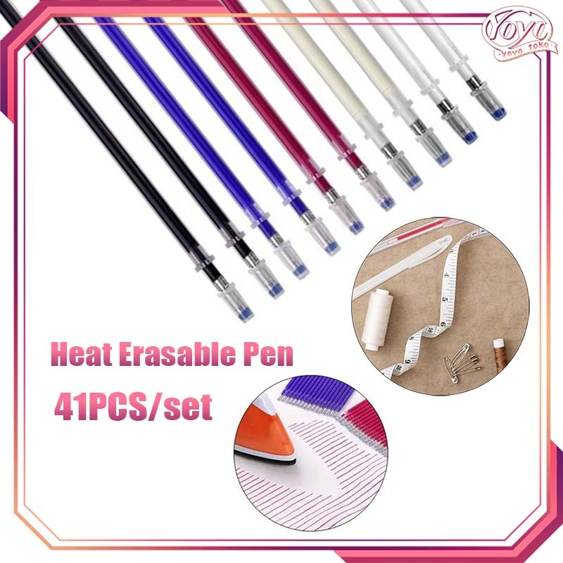 

40pcs Heat Erasable Pen High Temperature Pen Pola Panas Pen Penanda Kain Pulpen Pola Jahit