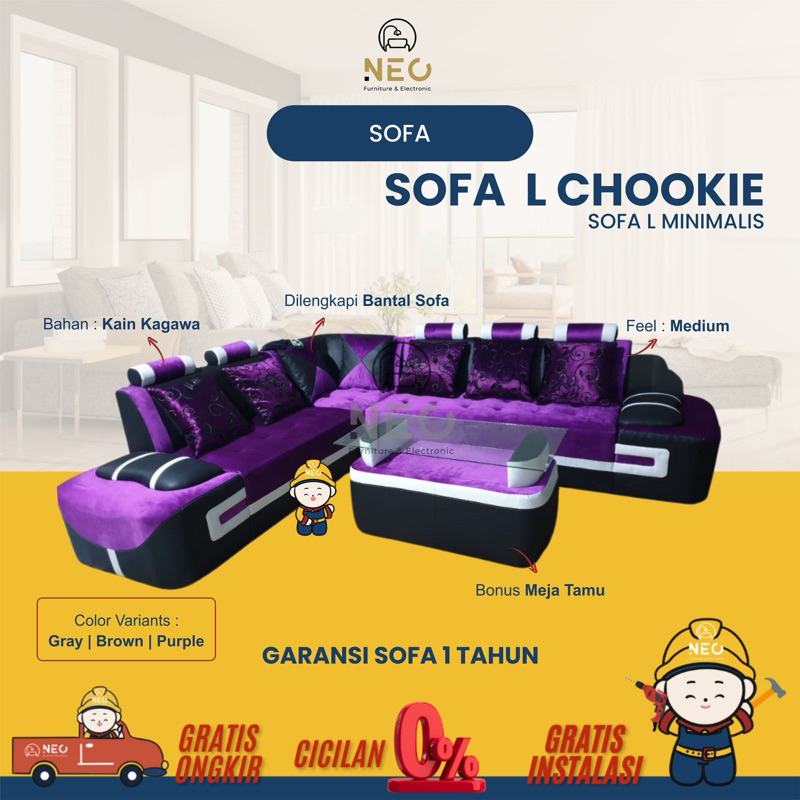 NEO - SOFA SUDUT L CHOOKIE   SOFA RUANG TV  SOFA L  SOFA SUDUT  SOFA L MINIMALIS  KURSI L  SOFA TAMU