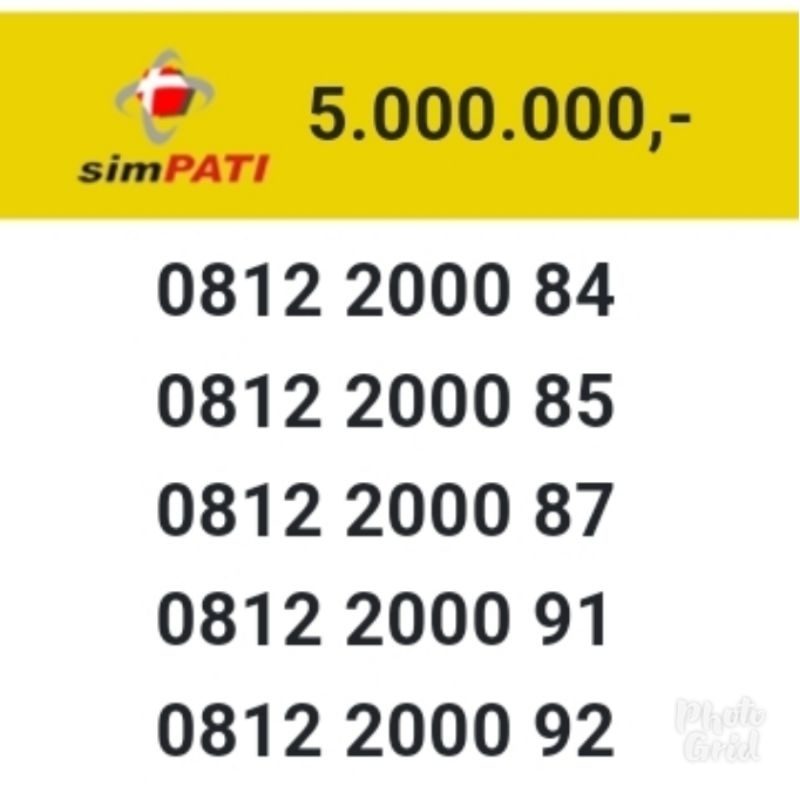 Nomor cantik kartu perdana telkomsel simpati 10 digit ribuan 2000 up25