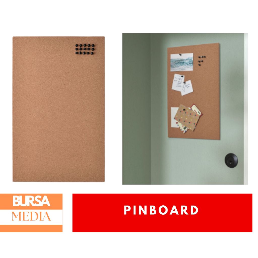 

FLONS Papan Dinding Dgn Pin Cork Memo Board With Pins 52x33cm Papan Catatan Tempel IK20532