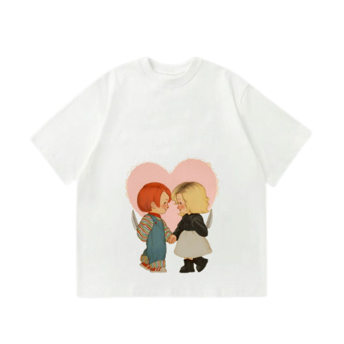 falling in love chucky white tshirt