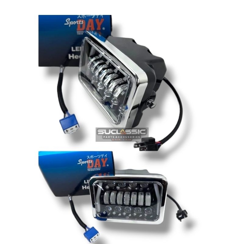 HEADLAMP LAMPU DEPAN LED KOTAK WIN GL 100 INCH GL MAX RX SET BATOK RING BESI