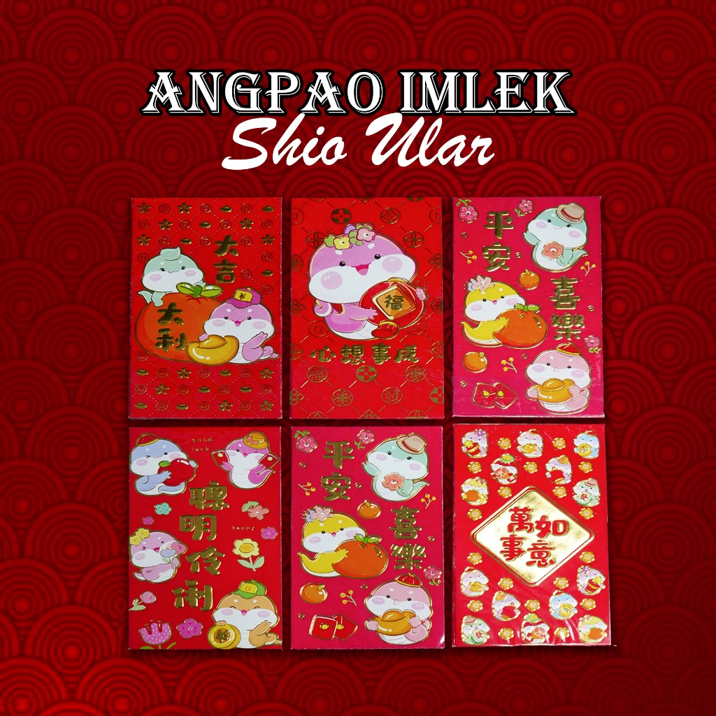 

ANGPAO IMLEK L PANJANG 2025 6 PCS ANGPAU TAHUN ULAR AMPLOP KIONG HI KONGSI UANG MURAH LARGE SHIO LUCU CHINESE NEW YEAR TAHUN BARU
