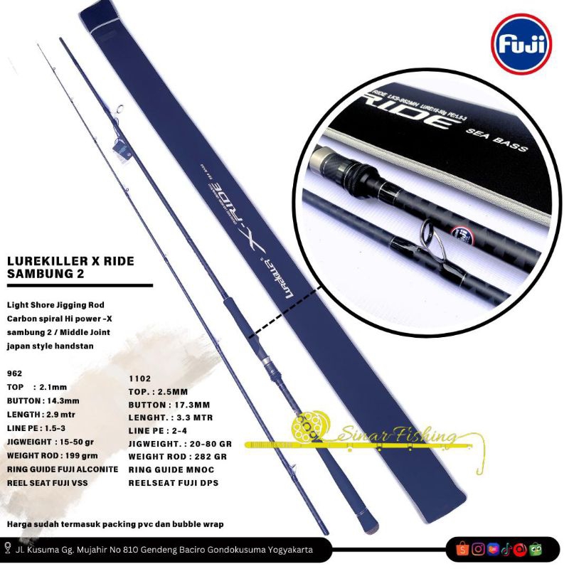 New Japan Shore Jig Rod Lurekiller X Ride Sambung 2 Dan Sambung 3 15-50GR dan 20-80GR