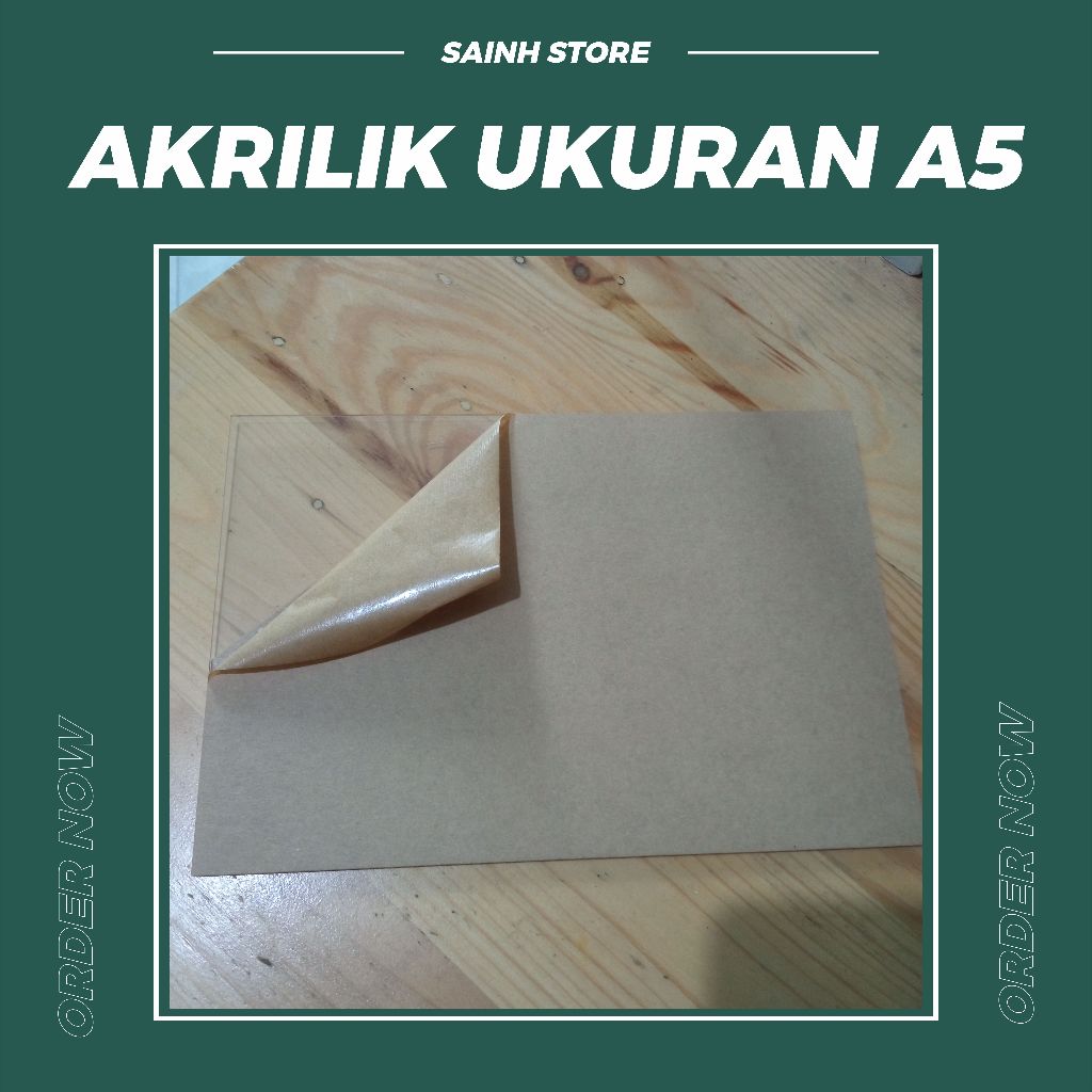 

Akrilik lembaran ukuran A5 Bening