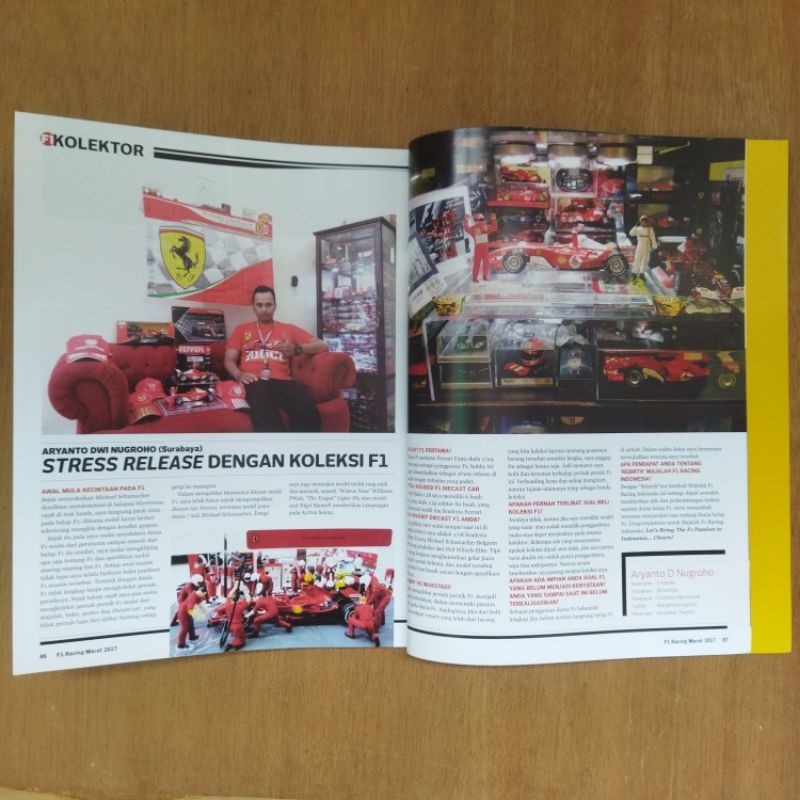 Majalah F1 Racing Formula 1 Formula One Koleksi Kolektor Diecast Ferrari