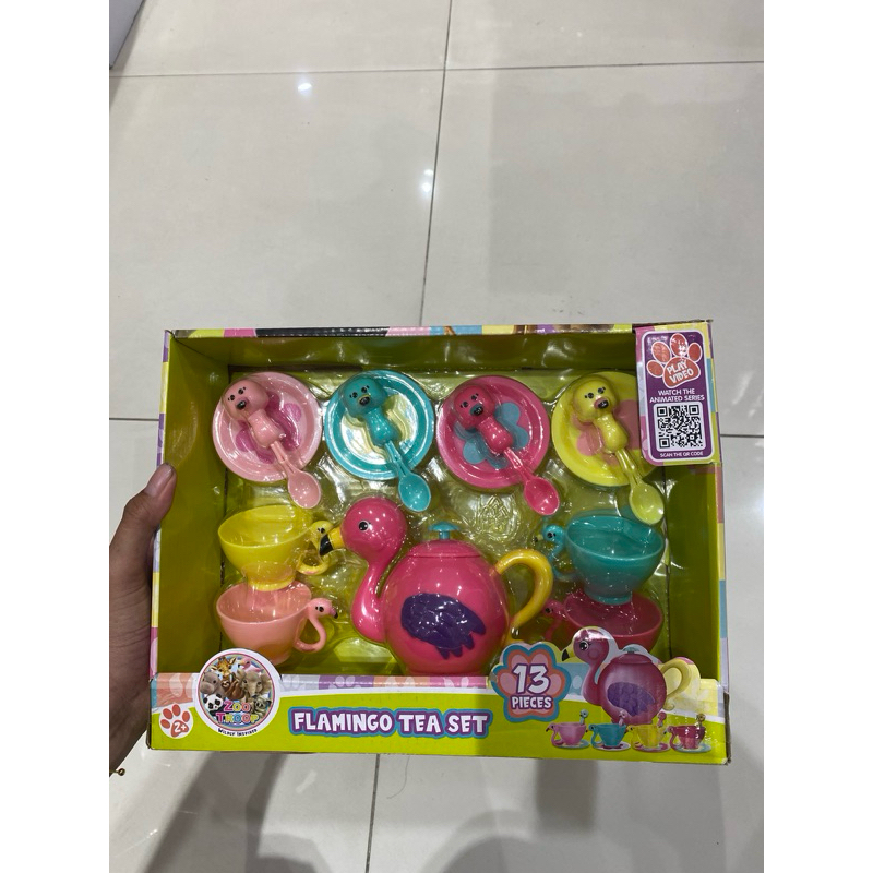 Flamingo Set Teapot dan Cangkir dengan 13 Pieces