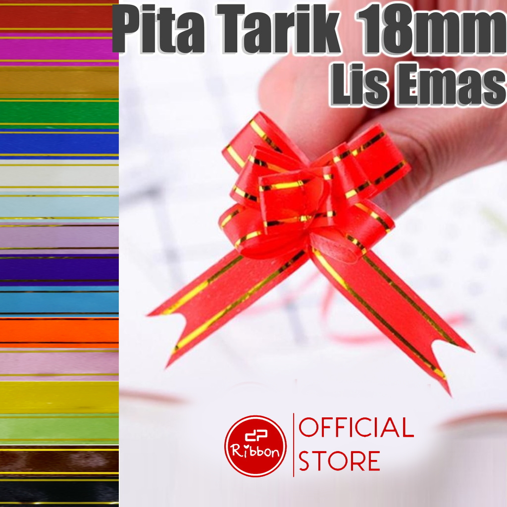 

(HADIAH) Pita Tarik 18mm Lis Emas Random