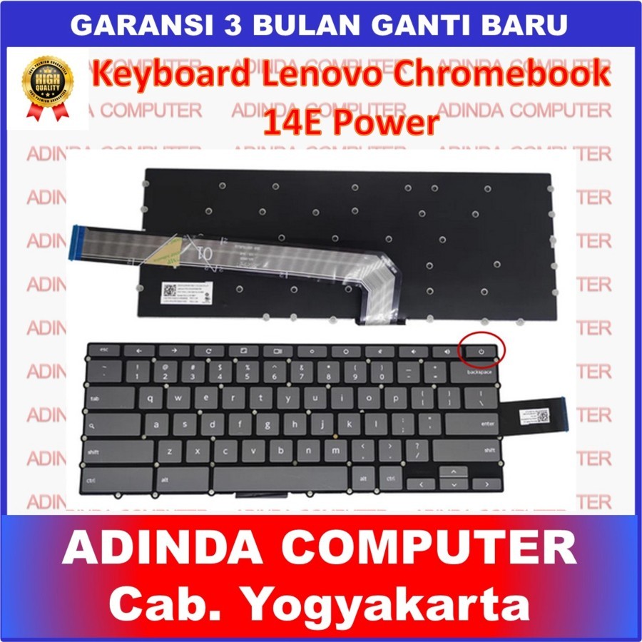 Keyboard Lenovo Chromebook 14e Gen 1 Gen 2 81mh S340 S340-14 S330 S345-14AST - Power Button